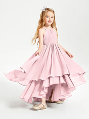 Robes de Demoiselle d'Honneur Junior en Mousseline Rose Pâle