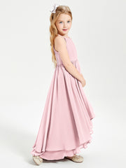 Robes de Demoiselle d'Honneur Junior en Mousseline Rose Pâle
