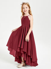 Robes de Demoiselle d'Honneur Junior en Mousseline Bordeaux