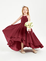 Robes de Demoiselle d'Honneur Junior en Mousseline Bordeaux