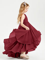 Robes de Demoiselle d'Honneur Junior en Mousseline Bordeaux