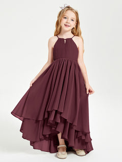 Robes de Demoiselle d'Honneur Junior en Mousseline Cabernet