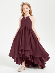 Robes de Demoiselle d'Honneur Junior en Mousseline Cabernet