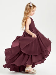 Robes de Demoiselle d'Honneur Junior en Mousseline Cabernet