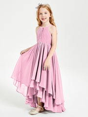 Robes de Demoiselle d'Honneur Junior en Mousseline Rose Bonbon