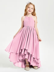 Robes de Demoiselle d'Honneur Junior en Mousseline Rose Bonbon