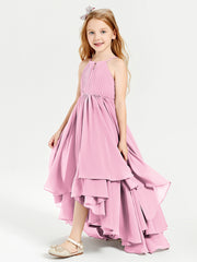 Robes de Demoiselle d'Honneur Junior en Mousseline Rose Bonbon