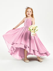 Robes de Demoiselle d'Honneur Junior en Mousseline Rose Bonbon
