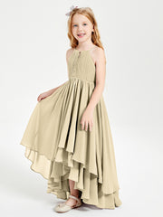 Robes de Demoiselle d'Honneur Junior en Mousseline Champagne