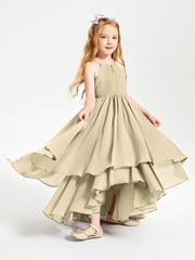 Robes de Demoiselle d'Honneur Junior en Mousseline Champagne
