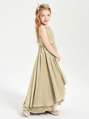 Robes de Demoiselle d'Honneur Junior en Mousseline Champagne