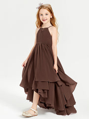 Robes de Demoiselle d'Honneur Junior en Mousseline Chocolat