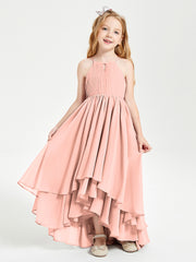 Robes de Demoiselle d'Honneur Junior en Mousseline Corail