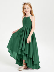 Robes de Demoiselle d'Honneur Junior en Mousseline Vert Foncé