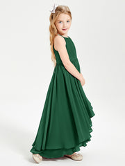 Robes de Demoiselle d'Honneur Junior en Mousseline Vert Foncé