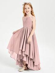 Robes de Demoiselle d'Honneur Junior en Mousseline Rose Poudré