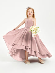 Robes de Demoiselle d'Honneur Junior en Mousseline Rose Poudré