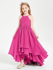 Robes de Demoiselle d'Honneur Junior en Mousseline Fuchsia