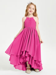 Robes de Demoiselle d'Honneur Junior en Mousseline Fuchsia