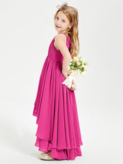 Robes de Demoiselle d'Honneur Junior en Mousseline Fuchsia