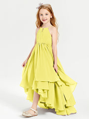 Robes de Demoiselle d'Honneur Junior en Mousseline Citron
