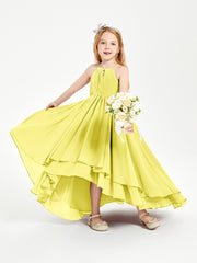 Robes de Demoiselle d'Honneur Junior en Mousseline Citron