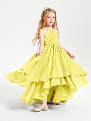 Robes de Demoiselle d'Honneur Junior en Mousseline Citron
