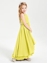 Robes de Demoiselle d'Honneur Junior en Mousseline Citron