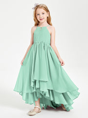 Robes de Demoiselle d'Honneur Junior en Mousseline Vert Menthe
