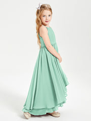 Robes de Demoiselle d'Honneur Junior en Mousseline Vert Menthe