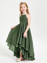 Robes de Demoiselle d'Honneur Junior en Mousseline Olive Verte