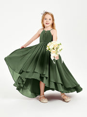 Robes de Demoiselle d'Honneur Junior en Mousseline Olive Verte