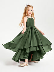 Robes de Demoiselle d'Honneur Junior en Mousseline Olive Verte
