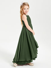 Robes de Demoiselle d'Honneur Junior en Mousseline Olive Verte