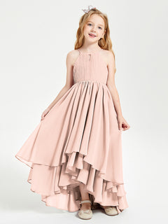 Robes de Demoiselle d'Honneur Junior en Mousseline Rose Perle