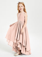 Robes de Demoiselle d'Honneur Junior en Mousseline Rose Perle