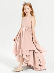 Robes de Demoiselle d'Honneur Junior en Mousseline Rose Perle