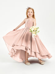 Robes de Demoiselle d'Honneur Junior en Mousseline Rose Perle