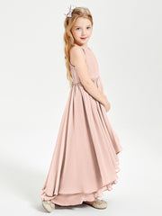 Robes de Demoiselle d'Honneur Junior en Mousseline Rose Perle