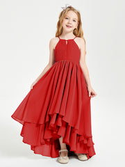Robes de Demoiselle d'Honneur Junior en Mousseline Rouge