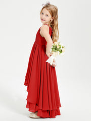 Robes de Demoiselle d'Honneur Junior en Mousseline Rouge