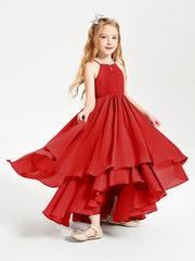 Robes de Demoiselle d'Honneur Junior en Mousseline Rouge