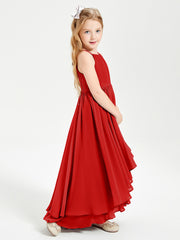 Robes de Demoiselle d'Honneur Junior en Mousseline Rouge