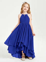 Robes de Demoiselle d'Honneur Junior en Mousseline Bleu Royale