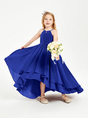 Robes de Demoiselle d'Honneur Junior en Mousseline Bleu Royale