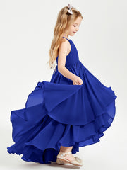 Robes de Demoiselle d'Honneur Junior en Mousseline Bleu Royale
