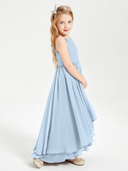 Robes de Demoiselle d'Honneur Junior en Mousseline Bleu Ciel