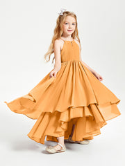 Robes de Demoiselle d'Honneur Junior en Mousseline Mandarine