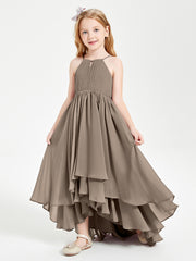 Robes de Demoiselle d'Honneur Junior en Mousseline Taupe