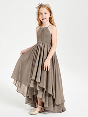 Robes de Demoiselle d'Honneur Junior en Mousseline Taupe
